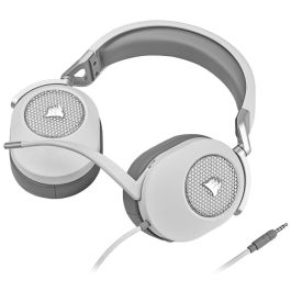 Corsair HS65 Auriculares Gaming Supraaurales con Cancelación de Ruido del Micrófono, Cable USB 1.5m, Color Blanco