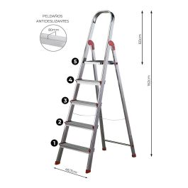 Rolser Escalera de Aluminio 5 Peldaños 101 cm