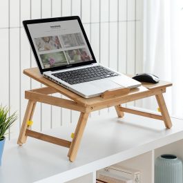 Mesa Plegable Auxiliar de Bambú Lapwood InnovaGoods Mesa Plegable Auxiliar de Bambú Lapwood InnovaGoods