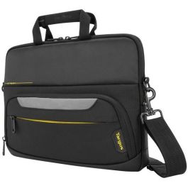Targus City Gear Maletín para Portátil 14" (35,6 cm) Negro, Diseño Delgado con Asa y Tirante de Hombro Acolchado, Compartimentos y Correa para Trolley