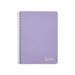 Liderpapel Cuaderno espiral A5 tapa dura 80h 90gr cuadro 4mm con margen color violeta