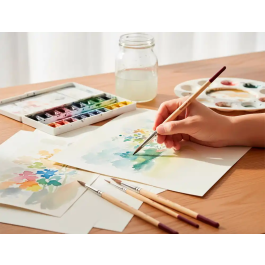 Liderpapel Pinceles de Acuarela Blister de 8 Unidades Surtidas con Pelo de Pony y Virola Cromada Certificado FSC