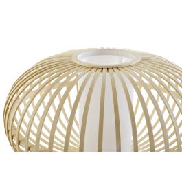 DKD Home Decor Lámpara de Sobremesa Bali Bambú Madera Natural Blanca 40x40x36 cm E27 50W (Pack de 2)
