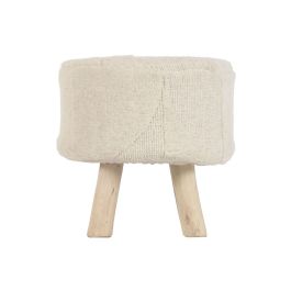 DKD Home Decor Carpets 2c25 Reposapiés Boho Crudo 40 x 40 x 40 cm