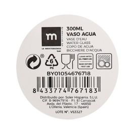 Vaso de Agua La Mediterranea 300 ml (24 Unidades) Vaso de Agua La Mediterranea 300 ml (24 Unidades)