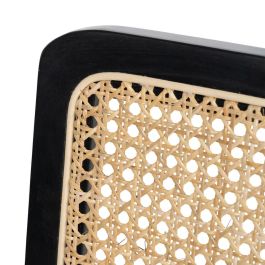 Silla Negro-Natural Madera-Ratán Salón 61,50 X 53 X 82,50 cm