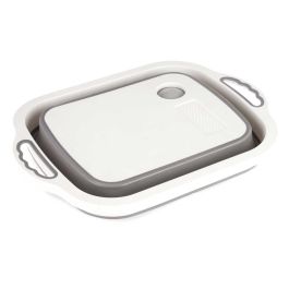 Tabla de cortar plegable con colador Kinvara 29.8x5x40 cm, plástico PP y TPR, colores blanco y gris (12 Unidades) Tabla de cortar plegable con colador Kinvara 29.8x5x40 cm, plástico PP y TPR, colores blanco y gris (12 Unidades)