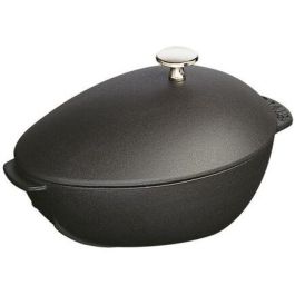 Staub Muscheltopf, Olla para Mejillones de Hierro Fundido, Redonda, 25 cm, Color Negro