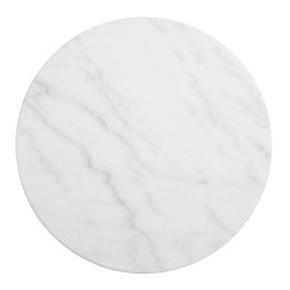 Mesa Auxiliar Blanco-Negro Metal-Mármol 60 X 60 X 71 cm