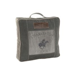 DKD Home Decor Vintage 1993 Cojin Suelo 50 x 14 x 50 cm Algodon Piel Marron Beige