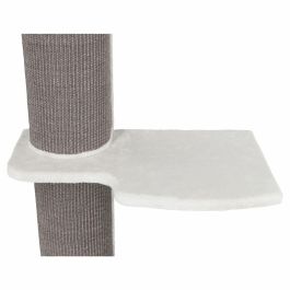 Trixie Poste Rascador de Pared para Gatos Acadia 160 cm, con Sisal y Cama Blanda de Felpa Lavable, Gris