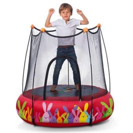 Trampolin con red hinchable 120 cm diametro x 35 cm altura - rojo