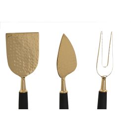 DKD Home Decor Cuchillo Glam Dorado Negro Inox Resina Set 3 Piezas 1 x 17.5 x 3.9 cm