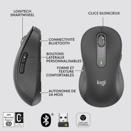 Logitech Ratón M650 Inalámbrico 2000Ppp Zurdo 5 Botones Negro