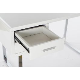 DKD Home Decor Escritorio Moderno Blanco Plateado 120x55x76 cm