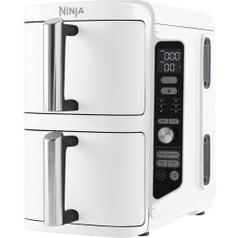 Ninja SL400EUWH Freidora de Aire Doble Stack XL 9.5L Blanco para 8 Personas con 6 Programas y Funciones Múltiples