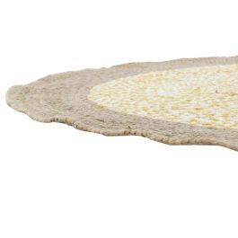 DKD Home Decor Alfombra Scandi Marron Amarillo 200 x 200 cm Algodón Yute Poliéster