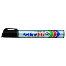 Artline 107 Rotulador Permanente Tinta Negra Punta Redonda Trazo 1.5 mm