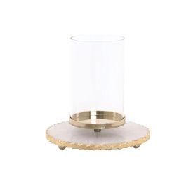 Portavela Moderno DKD Home Decor Blanco Dorado 25 x 27 x 25 cm