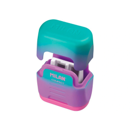 Milan Afilalápices Compact Sunset Doble con Depósito C-Surtidos Expositor 24 Ud