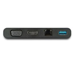 Startech Adaptador Multipuertos USB-C a HDMI 4K, VGA, USB 3.0 y Ethernet Gigabit - Para Portátil, Ultrabook, Tablet (4096x2160@24Hz)