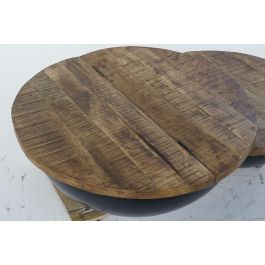 DKD Home Decor Mesa Centro Colonial Negro Natural 76 x 33 x 114 cm