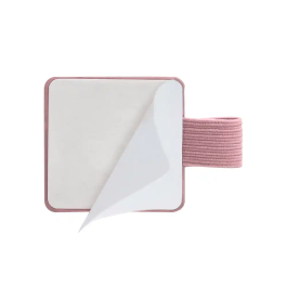 Antartik Portaboligrafos Autoadhesivo Rosa PU 40x40 mm con Banda Elástica