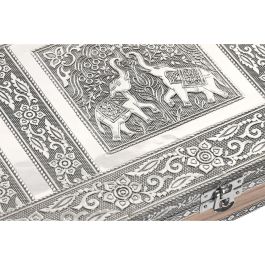 DKD Home Decor Joyero Indio de Madera y Aluminio Plateado/Natural 20 x 5.4 x 27.5 cm