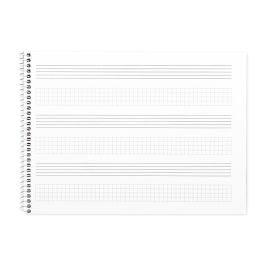 Bloc Musica Liderpapel Combi Pentagrama 3 mm Mas Cuadricula De 4 mm Para Anotaciones Cuarto20 Hojas 100 gr-M2