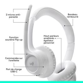 Auriculares - Inalámbricos - Logitech - Zone 300 - Blanco