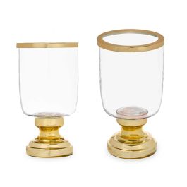 Portavela Copa Mediana Dorada Giftdecor 12x24.5x12 cm, Cristal y Acero, Oro (6 Unidades) Precio: 41.50000041. SKU: B18MDEBBTG