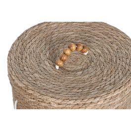 DKD Home Decor Cesta de Fibra Natural 41x41x38 cm Set de 3 Cestas Básicas para Hogar