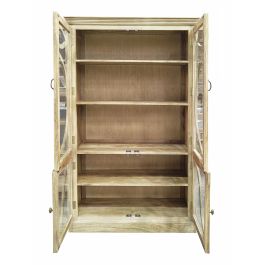 DKD Home Decor Vitrina Toscana de Madera Maciza de Mango Natural 205 x 120 x 50 cm