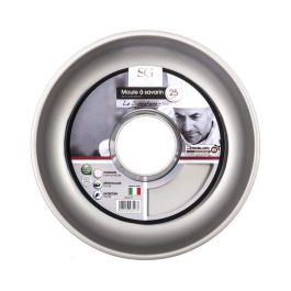5Five Molde Redondo Savarin de Aluminio Ø25 cm Cromado/Negro para Repostería