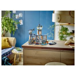 LEGO 60419 City Prisión de Policía de Aguas Profundas Juguete con Helicóptero Barco 7 Minifiguras Figura de Perro