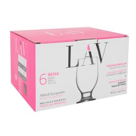Lav Set 6 Vasos-Copas Agua 305Cc Colección Rena (8 Cajas)
