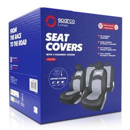 Abc SPCS402GR Juego de Fundas de Asiento 402 Intl Negras y Grises, 11 Piezas, Trasera Partida 1/3 + 2/3, Poliéster Abc SPCS402GR Juego de Fundas de Asiento 402 Intl Negras y Grises, 11 Piezas, Trasera Partida 1/3 + 2/3, Poliéster