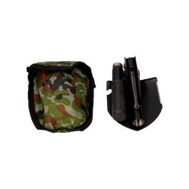 Benson Pala Plegable Multifuncional de Acero Color Negro 9,5 x 41,5 cm para Acampada