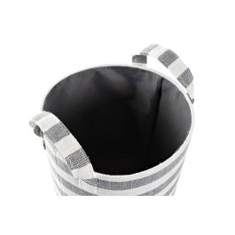 DKD Home Decor Cestas de Algodón Gris y Blanco con Rayas, Set de 3 - 35x35x40 cm DKD Home Decor Cestas de Algodón Gris y Blanco con Rayas, Set de 3 - 35x35x40 cm