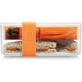 Bodum BOD0699965609375 Fiambrera Bistro Compartimentada con Cubiertos, Llama Naranja