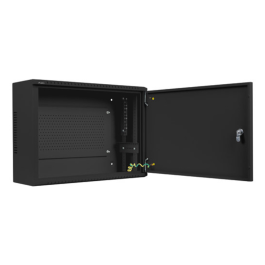 Lanberg WAF1-5203-04-00B Armario Rack de Pared 4U con Bloqueo de Teclado y Rieles, Capacidad 60 kg, Protección IP20, Color Negro