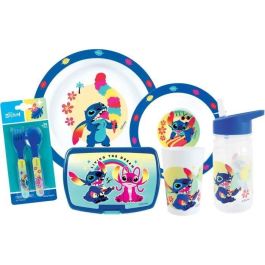 Vajilla - FUN HOUSE - STITCH AND ANGEL - Vaso, plato Ø22 cm y Ø16 cm, cubiertos, botella de agua y caja de aperitivos Precio: 31.58999998. SKU: B19LRNB8JQ