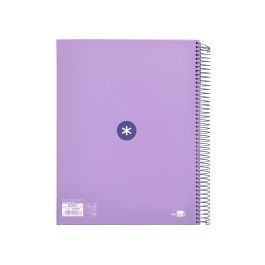 Cuaderno Espiral A4 Micro Antartik Tapa Forrada 120H 90 gr Horizontal 5 Bandas 4 Taladros Color Lavanda