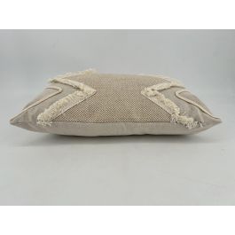 DKD Home Decor Cojín Boho Beige Natural Algodón Yute 50 x 30 cm con Cremallera (Pack de 2 Unidades)