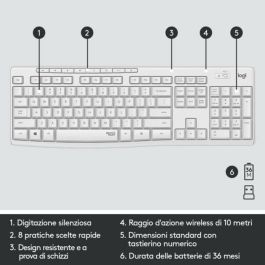 Teclado y Ratón Logitech MK295 Blanco Qwerty Italiano