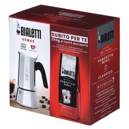 Cafetera italiana + 1 Café Perfetto Moka Classico - BIALETTI - VENUS - 6 tazas - 0,30 L - Paquete de 250 g - Plata