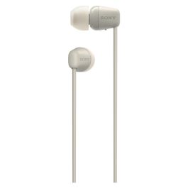 Sony WI-C100 Auriculares Inalámbricos Intrauditivos con Micrófono, Bluetooth y 25h de Batería, Color Beige
