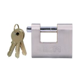 Edm Candado de latón reforzado de seguridad 50 x 47 x 20 mm, dorado/cromado, 3 llaves (silca var3 - jma -9d)