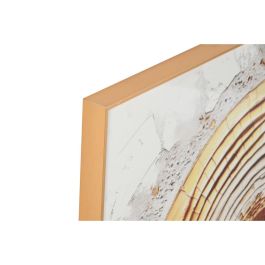 DKD Home Decor Cuadro Glam de Aluminio y MDF Blanco Dorado 80x80 cm con Círculos (Set de 2 Unidades)
