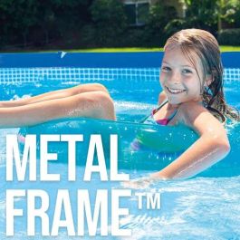Intex Piscina Rectangular Frame 450x220x84cm con Bomba y Capacidad 7127L PVC+METAL